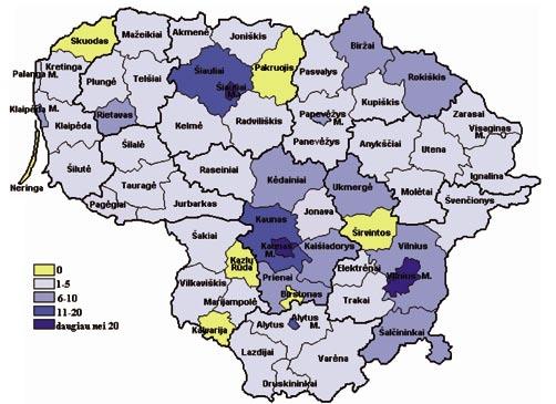 Lietuvos mokyklų statistiniai duomenys Baigiantis pirmiesiems programos veiklos metams, tik keletas rajonų Lietuvoje neturėjo nė vienos etwinning portale registruotos mokyklos.