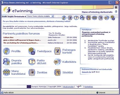 Naudojimosi etwinning portalu gidas Įvedę reikiamus registracijai duomenis, tapsite registruoti etwinning