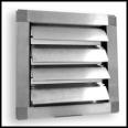 Przepustnice samoczynne aluminiowe / Automatic aluminum dampers Przepustnica samoczynna ścienna / Wall automatic dampers PSE Materiał: - profil, żaluzja - aluminium - prowadnice żaluzji - tworzywo