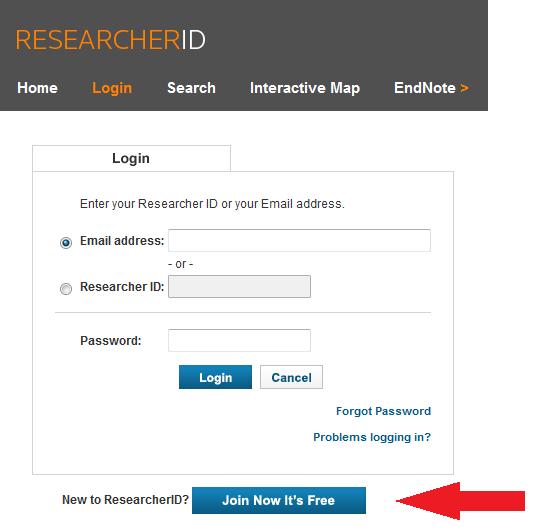 Instrukcja zakładania ResearcherID i łączenia profilu z bazą ORCID: Aby założyć swój identyfikator ResearcherID