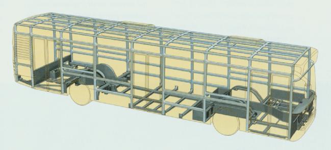 Autobusy - budowa - Struktura szkieletowa, zamknięta z