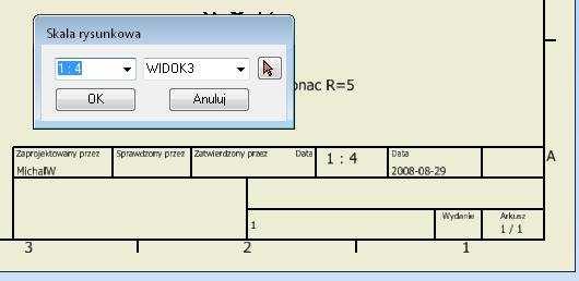 9. Skala rysunkowa Narzędzie to pracujące w oparciu o dokumentację płaską (idw, dwg) umożliwia wybór skali z widoków rysunkowych, a następnie wstawienie jej do np. tabelki rysunkowej. Rys.