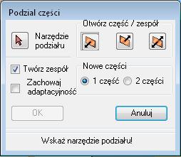 8. Część pochodna Narzędzie to służy to podziału części w taki sposób aby zachowane były obie strony podzielonej bryły.