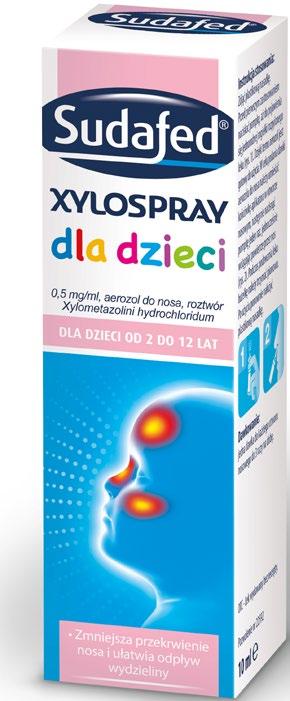 4% SUDAFED XYLOSPRAY HA D/DZIECI 10ML JOHNSON & JOHNSON Sudafed XyloSpray HA dla dzieci. 1 ml aerozolu do nosa, roztworu zawiera 0,5 mg ksylometazoliny chlorowodorku.