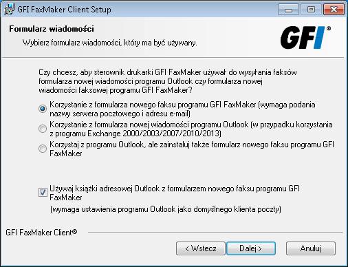 Screenshot 1: Wybieranie formularza wiadomości 4.