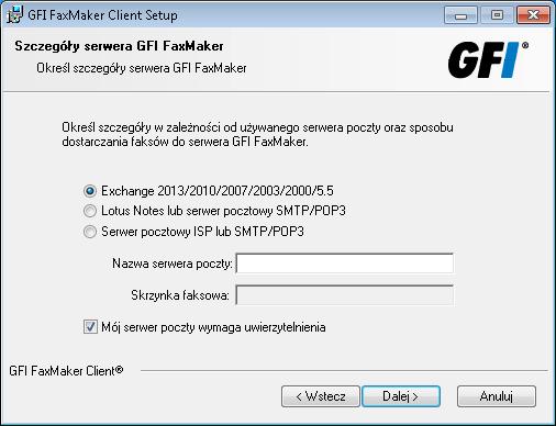 Screenshot 2: Określanie serwera poczty 5.