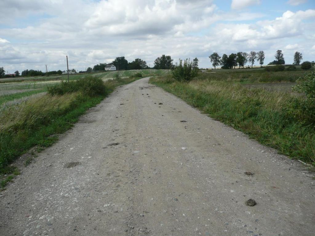 Początek drogi, przy której istnieje możliwość dosadzenia drzew,