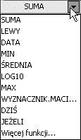 funkcji może również zostać otwarte poprzez wybranie opcji Więcej funkcji znajdującej się w menu podręcznym przycisku Autosumowanie, umieszczonym na standardowym pasku narzędzi (rysunek 5.22).