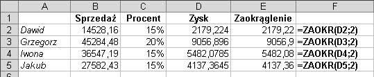 Rozdział 5. Funkcja ILOCZYN Funkcja (rysunek 5.33) mnoży wszystkie podane argumenty w podobny sposób, jak funkcja je dodaje. Składnia funkcji jest następująca: Rysunek 5.33. Dwa sposoby zastosowania funkcji ILOCZYN.