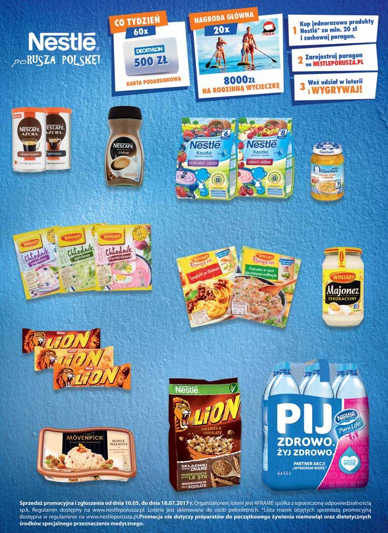 Kawa rozpuszczalna NESCAFÉ AZERA 100 g 22 Kawa rozpuszczalna NESCAFÉ SENSAZIONE CRÉME 200 g 9,50/100 g 18 Kaszka dla dzieci NESTLÉ 230 g 23,64 zł/cena za 4 2,57/koszt 100 g przy zakupie 4 4 W CENIE 3