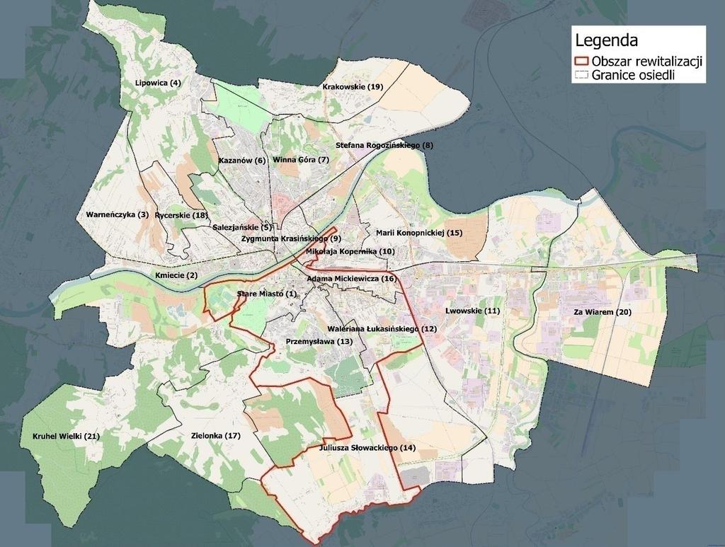 3. Wskazanie obszaru rewitalizacji Na podstawie przeprowadzonej analizy wskaźnikowej oraz konsultacji społecznych (opis przeprowadzonych konsultacji społecznych znajduje się w dalszej części