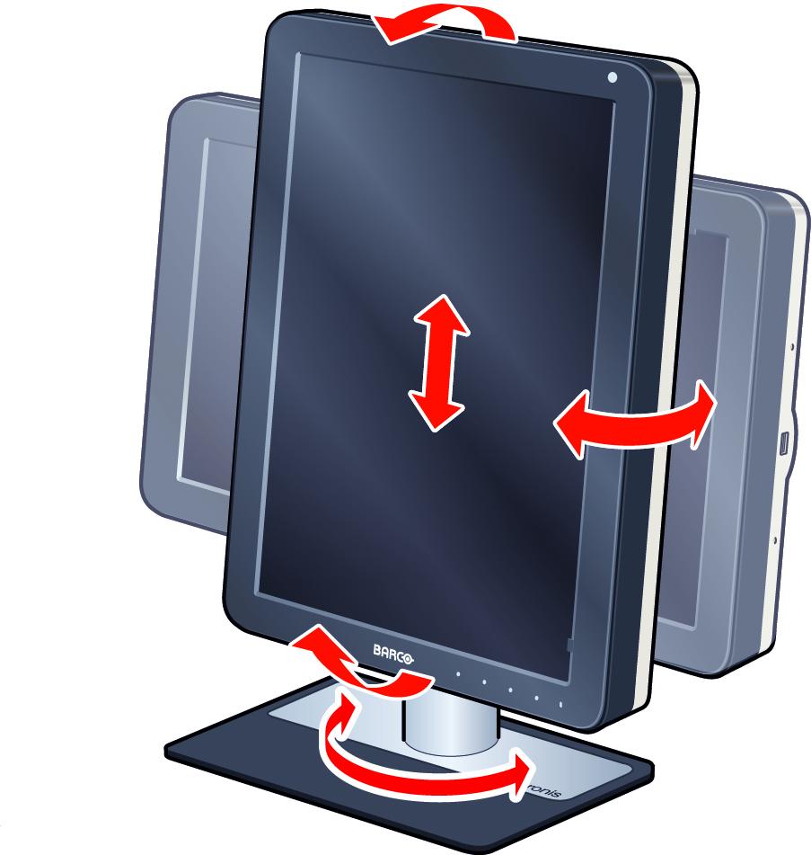3. Instalacja monitora 3. Aby zmienić orientację z pionowej na poziomą, obróć panel LCD w lewo. 4. Aby zmienić orientację z poziomej na pionową, obróć panel LCD w prawo.