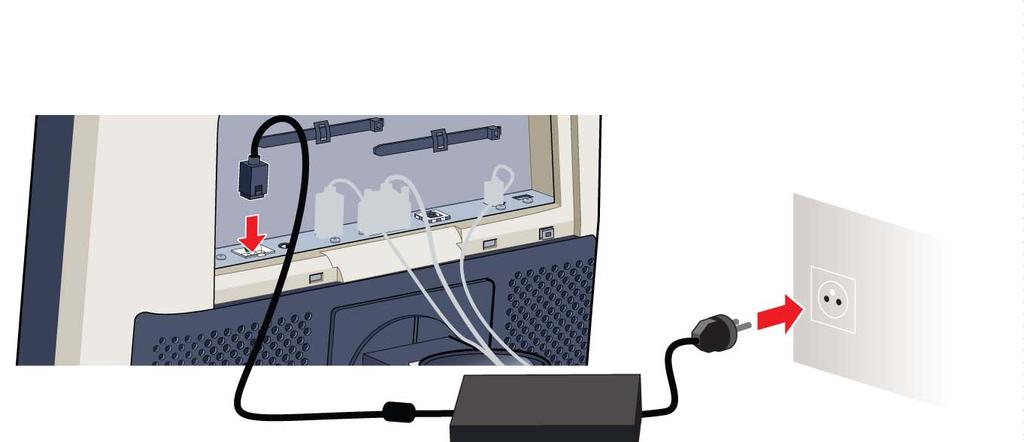 3. Instalacja monitora 4. Podłącz dostarczony zewnętrzny zasilacz prądu stałego do wejścia zasilania +24 V prądu stałego w monitorze. 5.