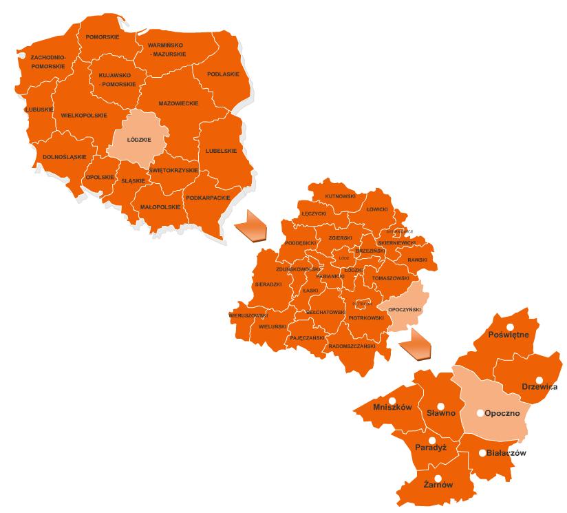 1. Charakterystyka Gminy Opoczno Gmina Opoczno położona jest we wschodniej części województwa łódzkiego, w powiecie opoczyńskim.