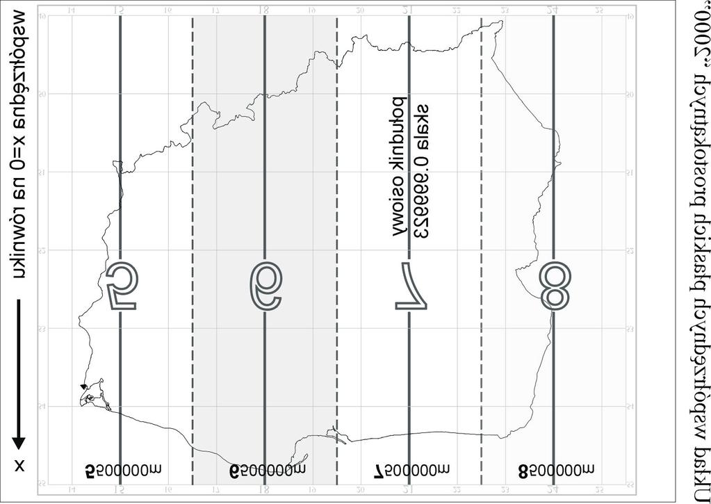Układ 2000 W 2000 roku do prac geodezyjnych związanych z wykonywaniem mapy zasadniczej przyjęto układ