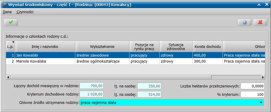 Po opuszczeniu okna dochodów, napisy do ustalenia zmienią się na