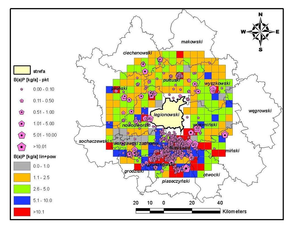 Rysunek 47 Emisja powierzchniowa, liniowa oraz punktowa