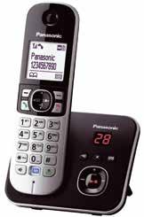 czarny 90000 biały 90003 KX-TGC10 Cyfrowy telefon bezprzewodowy. Podświetlany 1,6". Ksi¹ ka telefoniczna na wpisów. Czas czuwania do 00 h. Czas rozmowy do 16 h. Zegar i alarm.