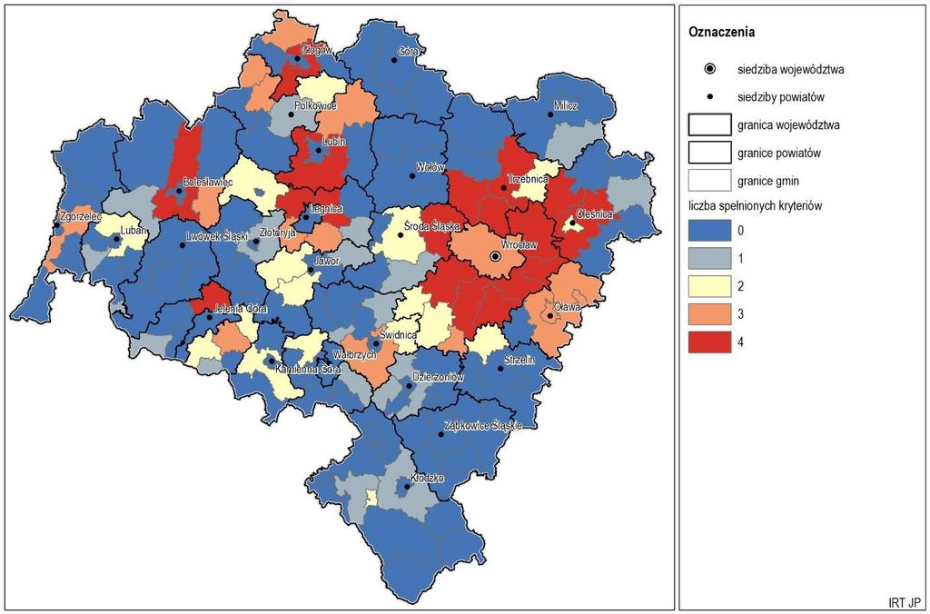 PODSUMOWANIE W celu wyznaczenia gmin, w których zachodzi największy rozwój osadnictwa i można się spodziewać dalszego rozwoju w kolejnych latach, posłużono się czteroma wskaźnikami: zmiana liczby