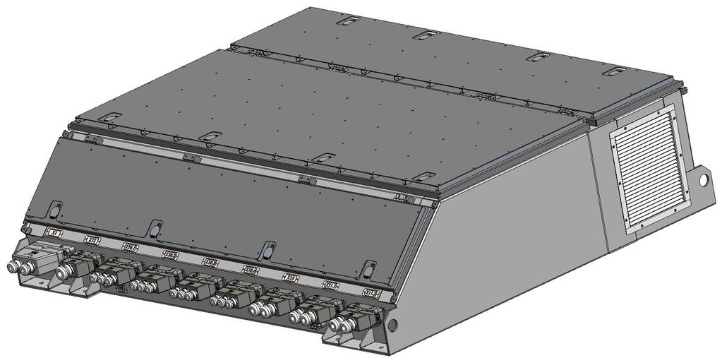 W jednej skrzyni zamontowane są wszystkie niezbędne elementy realizujące powyższe funkcje. Elementy energoelektronicze falowników, przekształtników i przetwornicy wyposażone są w chłodzenie cieczowe.