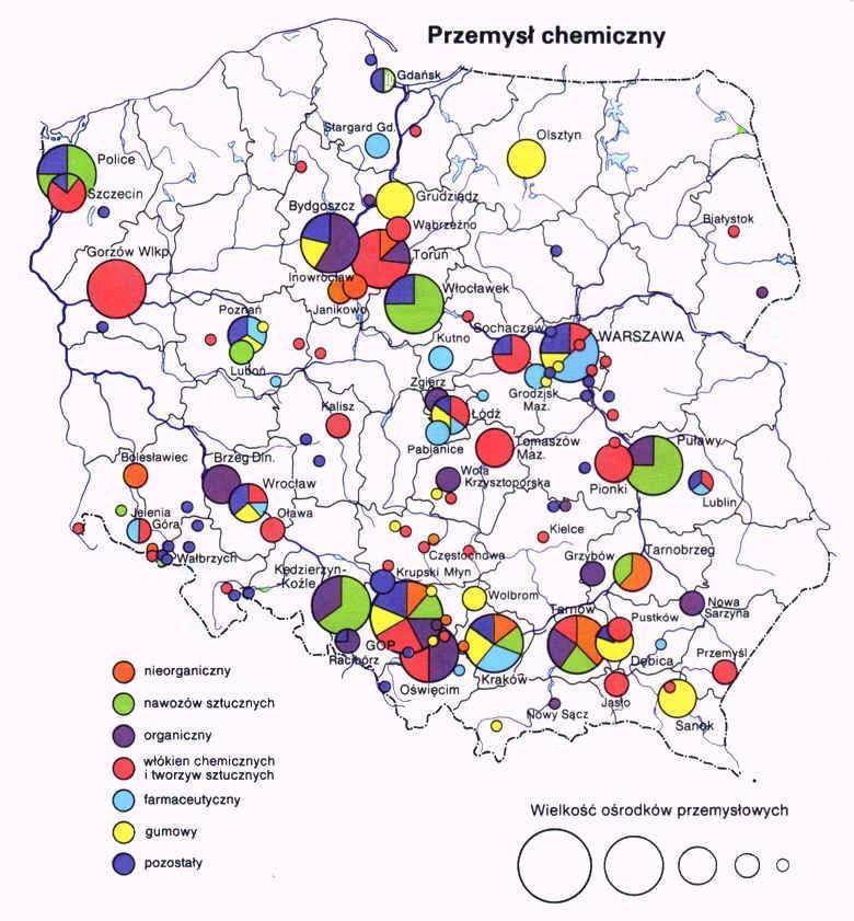 LOKALIZACJA GŁÓWYCH ZAKŁADÓW CHEMICZYCH W POLCE Około 11 tys.