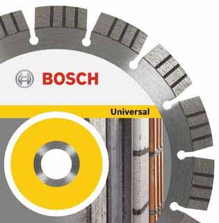 Osprzęt Bosch 11/12 Technika diamentowa Tarcze tnące 287 Best for Universal and Metal Ekstremalna prędkość cięcia we wszystkich materiałach Diamenty zoptymalizowane pod kątem prędkości cięcia