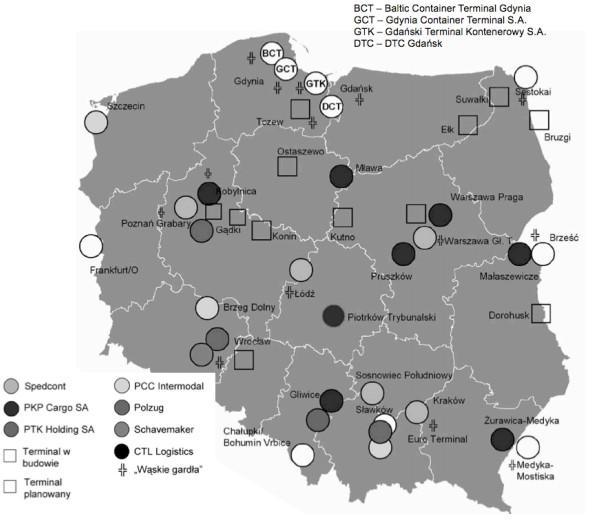 Rysunek 3. Terminale intermodalne w Polsce (źródło: http://kodik.wilis.pg.gda.pl/wpcontent/uploads/2012/03/blawat_kalkowski.pdf) 5.2.3 Inteligentne systemy transportowe Inteligentne Systemy Transportowe (ang.