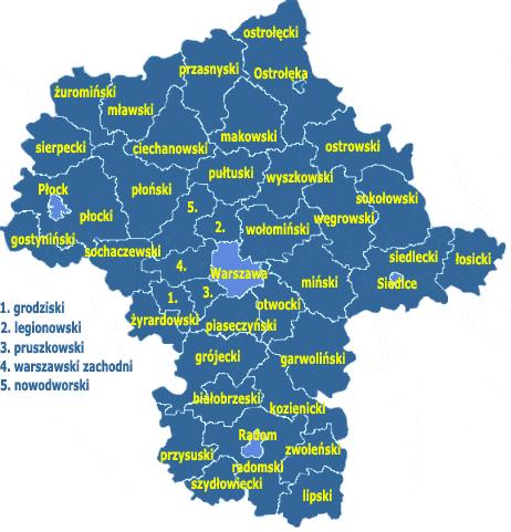 Rysunek 1. Położenie powiatu siedleckiego na terenie województwa mazowieckiego (www.gminy.