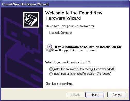 Użytkownicy systemów Windows XP/2000 mogą zobaczyć taki ekran