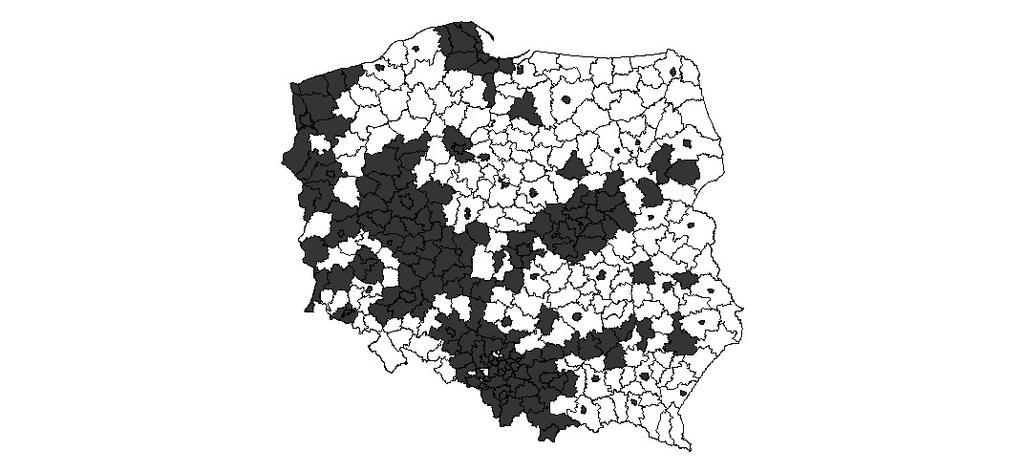 antywzorca. Miernik przyjął wartości w przedziale [0, ], gdzie wartość oznacza wzorzec, a 0 antywzorzec.