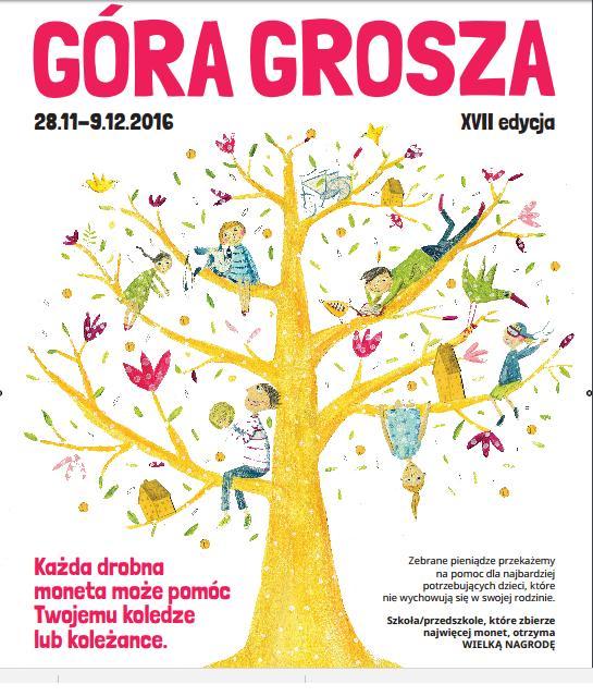 28 listopada - 9 grudnia 2016 r. W tym roku przysłowiowa góra grosza okazała się całkiem spora. Do akcji przystąpiło dwanaście klas.