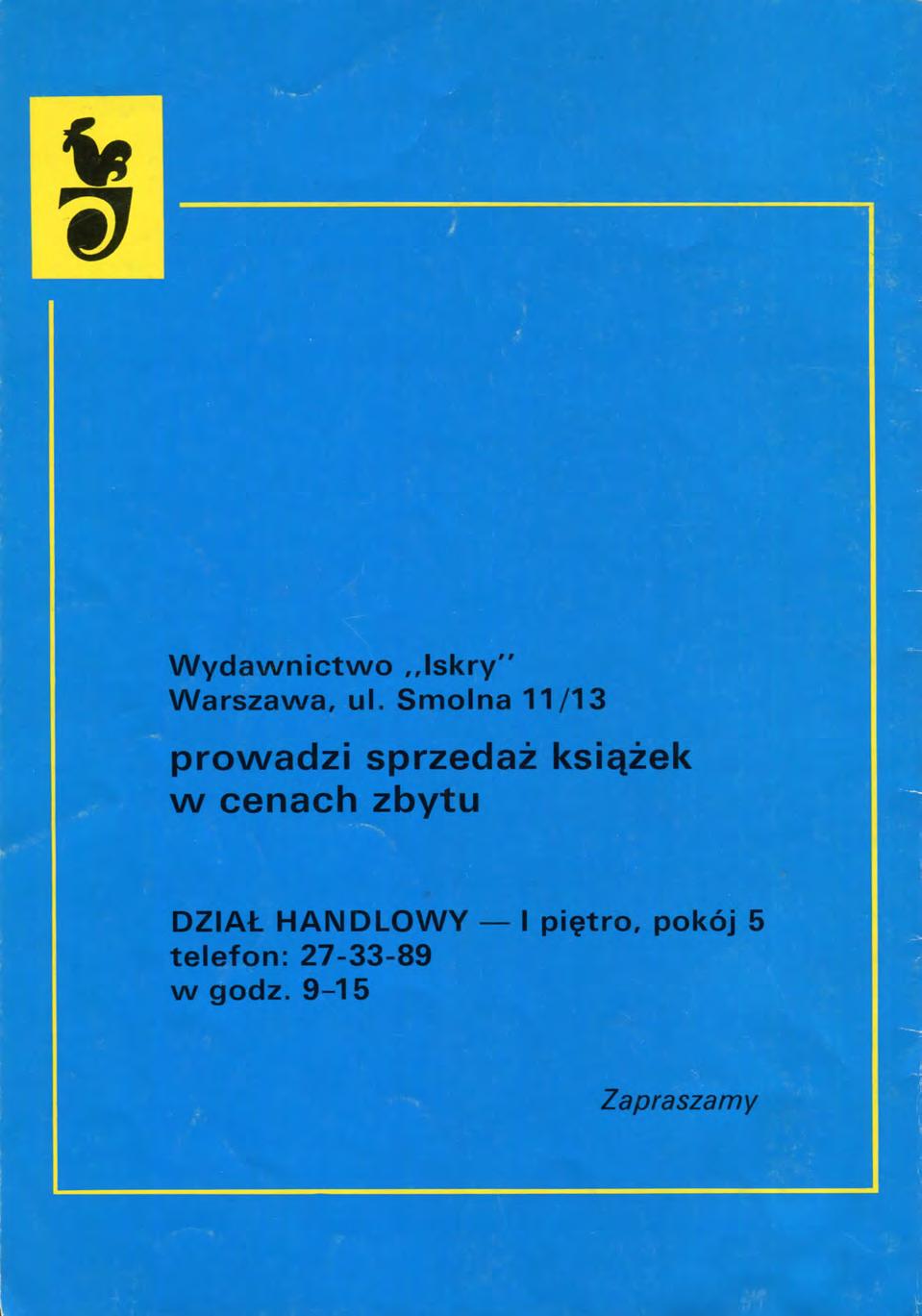 Wydawnictwo,,lskry" Warszawa, ul.