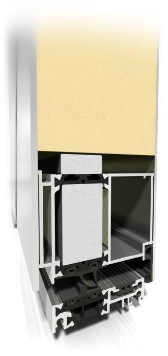 PROFILE 3 Drzwi jednostronnie zlicowane Konstrukcja drzwi panelowych bazuje na systemie termoizolowanych kształtowników aluminiowych MB-86, który jest w obecnej ofercie ALUPROF najbardziej