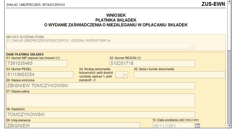 Wybieramy OK, aby kontynuować. Pojawił się wniosek w wersji elektronicznej. rysunek 42.