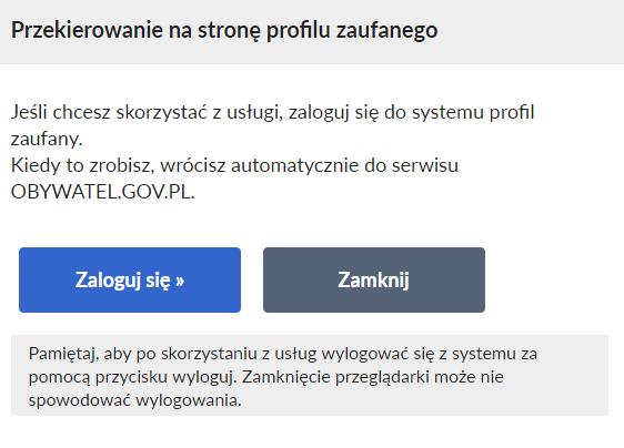 [30/33] epuap Rysunek 72. Sprawdzenie punktów karnych przez Internet Teraz musimy zalogować się do systemu Profil Zaufany. Klikamy więc Zaloguj się. Rysunek 73.