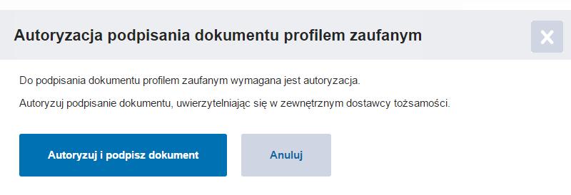 Wybieramy Podpisz Profilem Zaufanym [7/33] epuap Rysunek 14. Informacja o Profilu Zaufanym W kolejnym oknie mamy informacje o Profilu Zaufanym oraz podgląd wniosku.