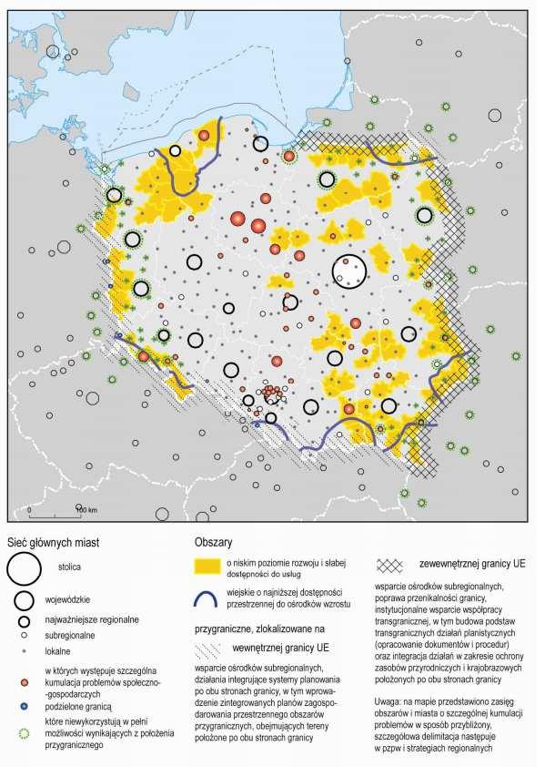 Mapa 1 Zobrazowanie szczególnego nasilenia typów obszarów wymagających restrukturyzacji i