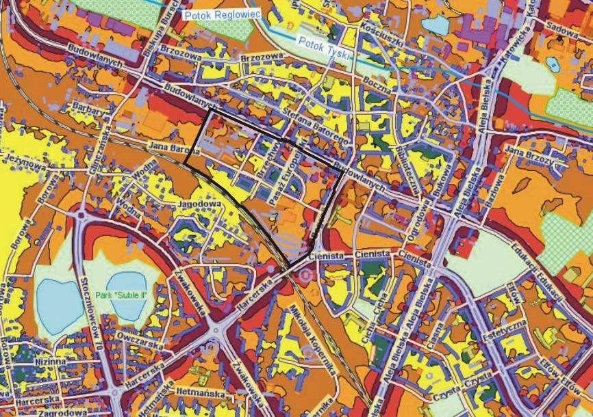 Rysunek 11 Mapa akustyczna hałas drogowy Źródło: http://www.umtychy.