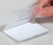 Rodzaje zapięć Z magnesem Z kombi klipem Klip Na taśmie Oryginalne wymiary etykiet Wymiary wewnętrzne: 54 x 90 mm (W x S) Wymiary wewnętrzne: 40
