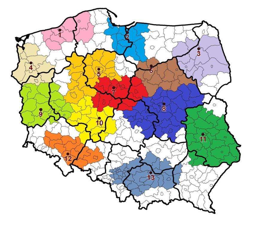 Praktyczne cele monitoringu monitorowanie i prognozowanie przebiegu warunków opadowych w Polsce na 35 stacjach meteorologicznych w okresie kwiecień-październik co dekadę, za okres poprzedzających