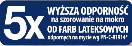 atrybuty produktowe Śnieżka Satynowa to wysokiej jakości farba, która: ma 5 razy wyższą odporność na szorowanie na mokro od farb lateksowych odpornych na mycie wg PN-C 81914* Poufne materiały