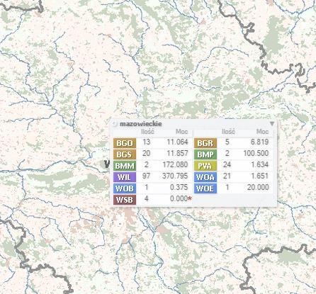 Odnawialne źródła energii w województwie mazowieckim Wg mapy odnawialnych źródeł energii, opracowanej przez Urząd