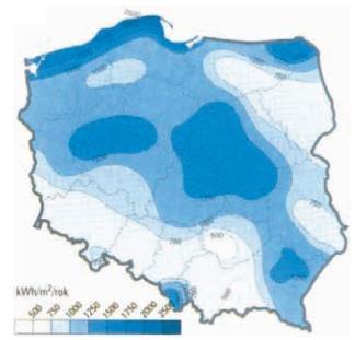 Rysunek 3-7 Energia wiatru kwh/m 2 /rok na wysokości 30 m Obecnie na terenie miasta brak zlokalizowanych siłowni wiatrowych.