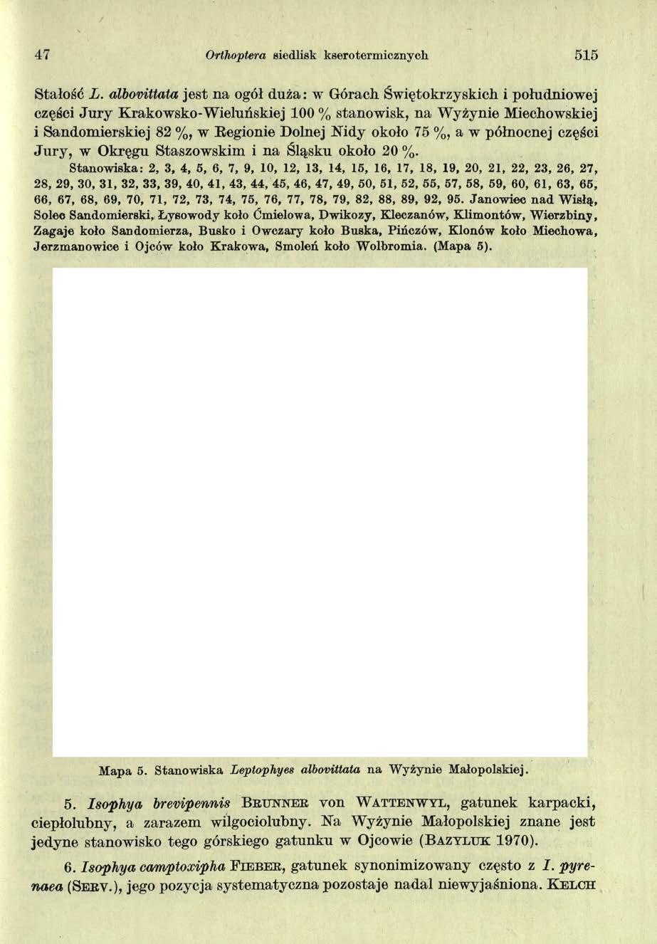 47 Orthoptera siedlisk ksero termiczny ok 515 Stałość L.