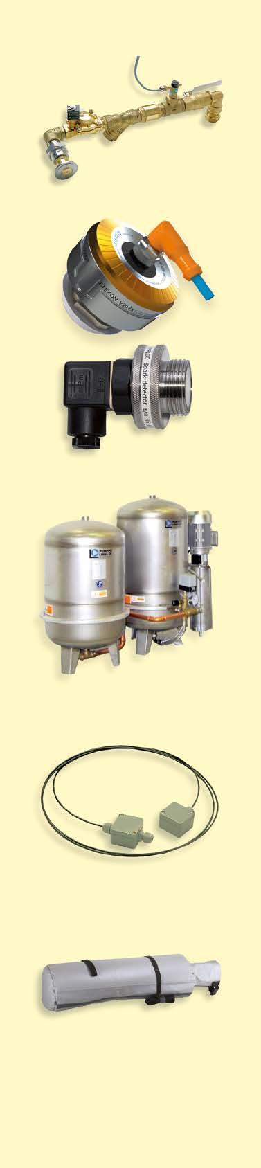System wykrywania i gaszenia iskier Jednostki gaśnicze AS181 i AS182 System wykrywania i gaszenia iskier AS181 do rur < 500 mm AS182 do rur > 500 mm Zintegrowana osłona przepływu i filtr zabrudzeń