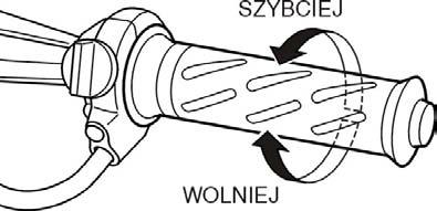 ZMIANA BIEGÓW I STEROWANIE OBROTAMI SILNIKA Włączenie biegu Aby włączyć bieg NAPRZÓD należy zmniejszyć obroty silnika do jałowych i następnie przestawić stanowczo dźwignię zmiany biegu ku sobie.