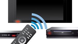 EasyLink odtwarzacz płyt Blu-ray*, zestaw kina domowego bądź zestaw Streamium firmy Philips podłączone do domowej sieci Wi-Fi, i pozwala sterować nimi z dowolnego miejsca w domu.