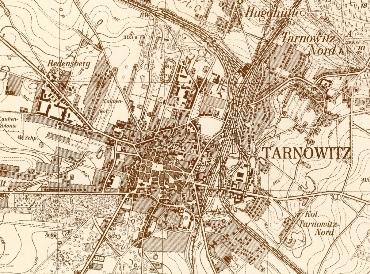 topograficzna Tarnowskich Gór z 1943 r.