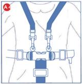 straps; then connect the lap straps buckles to the main buckle (Figures A3 and A4).