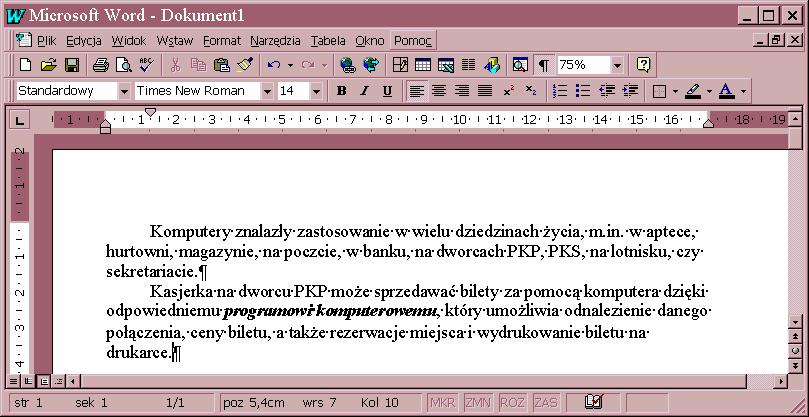 19. Jeżeli skopiujemy zaznaczony blok teksu, to: a. ten fragment tekstu zniknie z pierwotnego miejsca b. ten sam fragment tekstu możemy wkleić tylko raz w inne miejsce c.